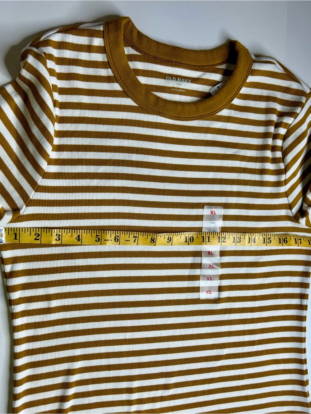 Old Navy Snug Crew Neck Striped Long-Sleeve Tee Earthy Normcore NWT Sz XL Fitted - Picture 10 of 12